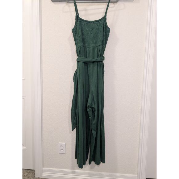 LANE BRYANT Jumpsuit Smocked Spaghetti Strap Wide Leg Green Women Size 22 24 - Picture 3 of 6